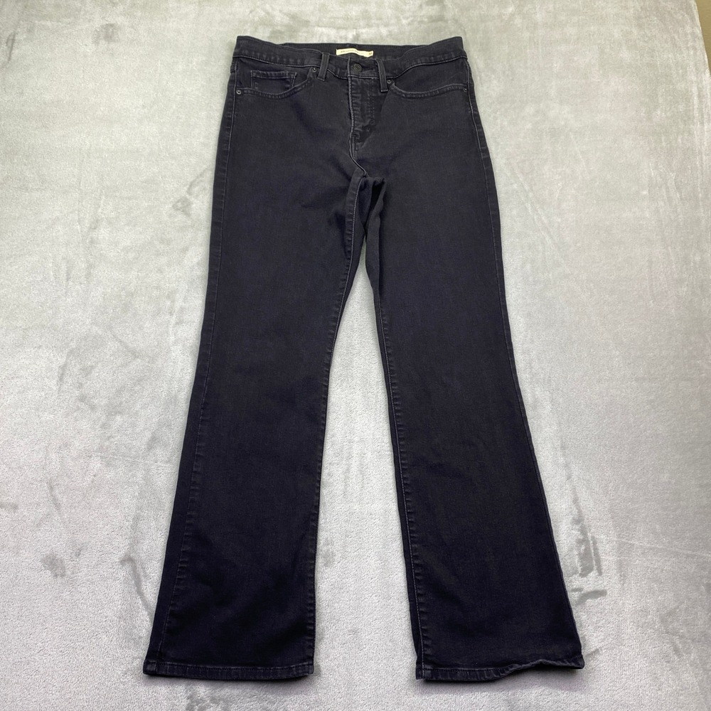 Levis 315 Shaping Bootcut Jeans Womens Sz 30 Black Denim Mid Rise Grunge